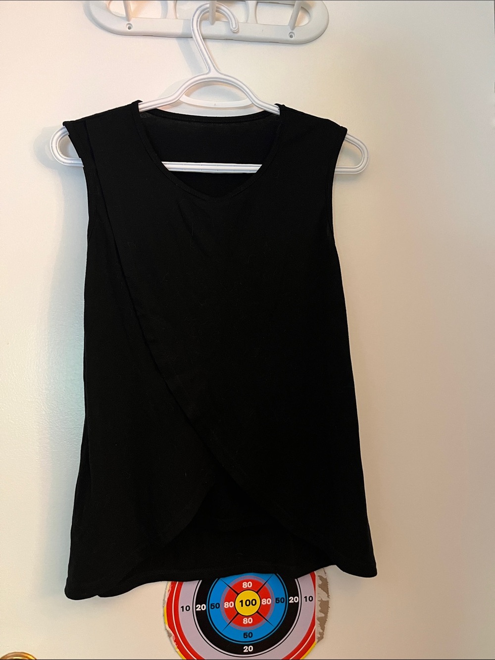 Sleeveless Black Wrap-Front Women's maternity/nursing Top